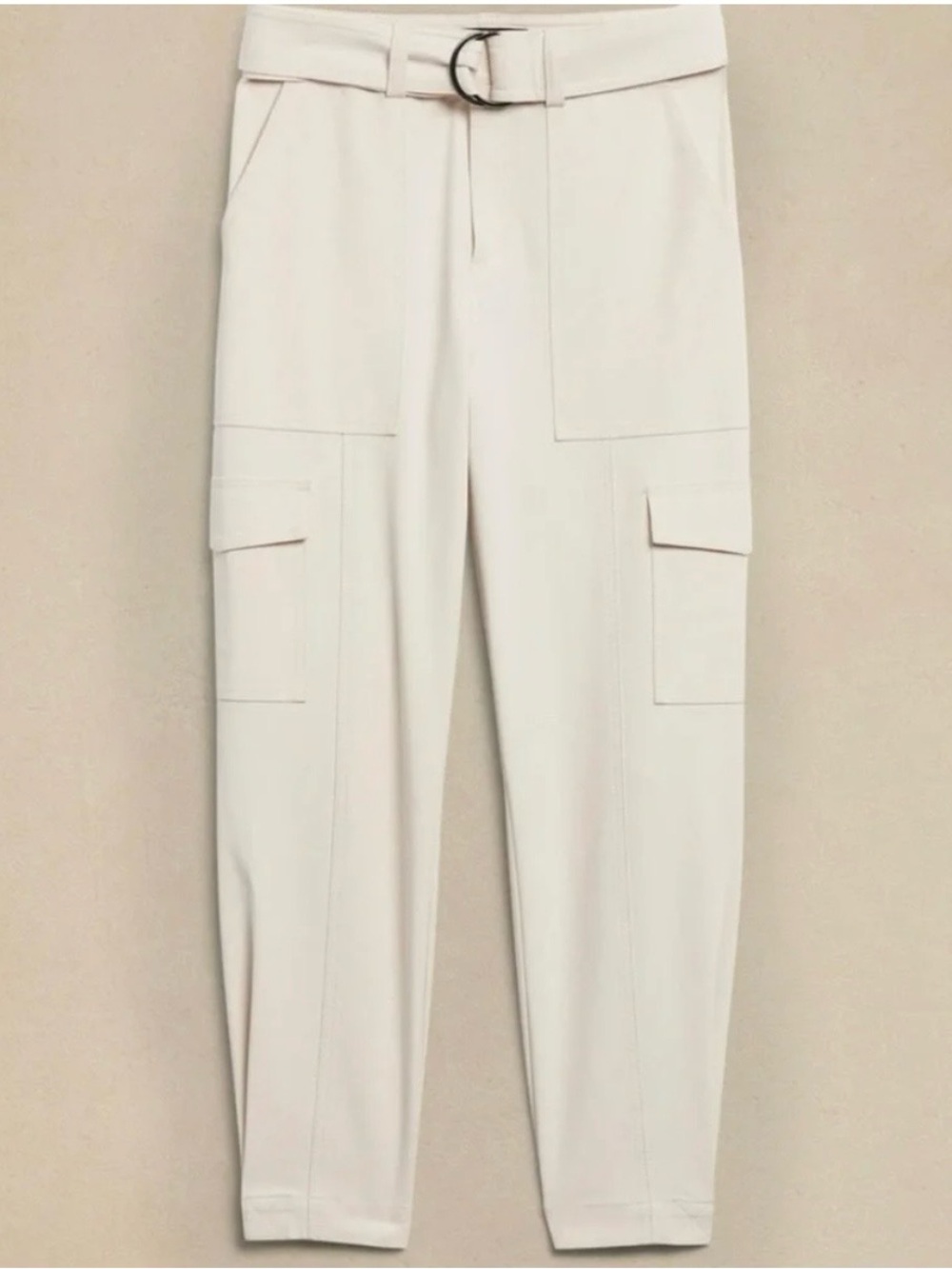 Banana Republic Cream Cargo Pants. Rayon & Spandex mix. Sz 4 NO BELT - Picture 2 of 9